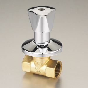 Válvula de cierre de latón de lavabo montada en la pared (a través de la válvula de cierre)